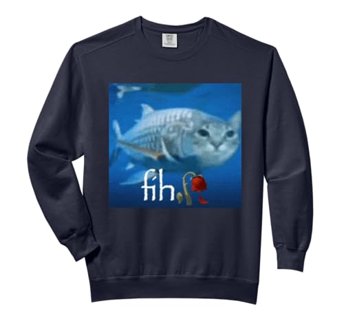 Fih Meme Funny Cat Fish - Ai Fish Cat Meme Trend Fih Comfort Colors Adult Sweatshirt