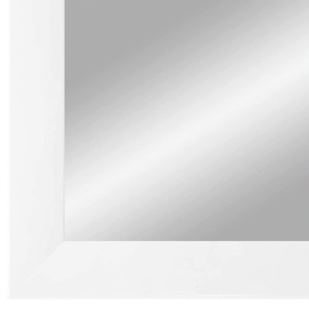 PrimeLuxe Espejo de pared de 80 x 100 cm (dimensiones exteriores) en color blanco mate, color y tamaño a elegir, espejo de cuerpo completo, espejo de baño y pasillo, con marco de madera, fabricado en