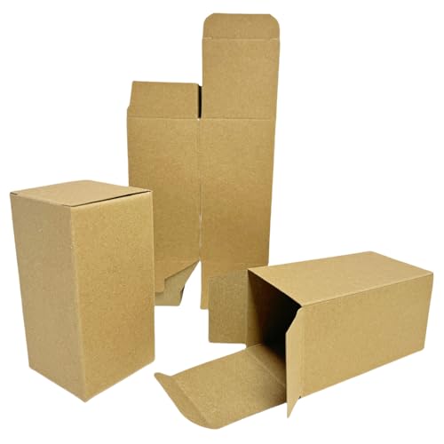 Festa Centro (5x5x10cm) 50Pz; Scatoline Carta Kraft Marrone;Scatoline Carta Kraft Marrone Rettangolo;Scatola Cartone con Coperchio Facile da Assemblare - Scatole Bomboniere per Compleanni e Matrimoni