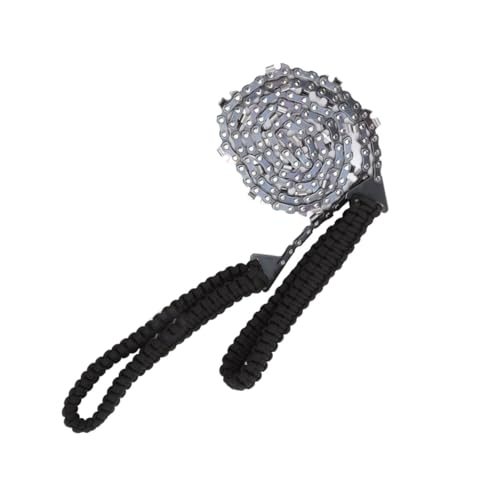 Topyond 48 In Pocket Chainsaw, Rope Chain Saw with Black Paracord, 64 Links, 3/8 Inch Cutter Chain, Folding High Limb Rope Saw for Wood-Cutting, Camping and Field Survival Gear