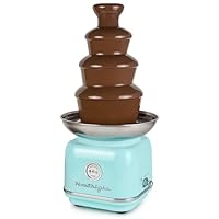 Nostalgia 4 Tier Electric Chocolate Fondue Fountain Machine for Parties - Melts Cheese, Queso, Candy, and Liqueur - Dip Strawberries, Apple Wedges, Vegetables, and More - 32-Ounce - Aqua