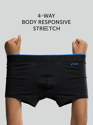 Image of XYXX Men's Uno Micromodal Antimicrobial Trunks | Snug Fit, 4-Way Stretch & No-Marks Waistband Underwear for Men Combo (Pack of 2)