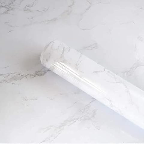 40cmx10m Marble Wallpaper Granite Grey/White Contact Paper Marble Sticky Back Plastic Vinyl Film Self Adhesive Wallpaper Decorative Kitchen Countertops Cabinet Furniture Stickers Waterproof Thickened Cover
