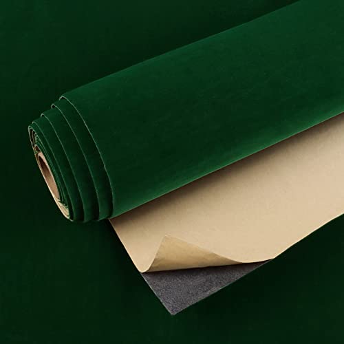 VEELIKE Papel Pintado Terciopelo Verde Oscuro Vintage Papel de Pared Verde Papel Adhesivo para Muebles Joyero Papel Forrar Mueble Cómoda Habitacion Papel Tapiz Dormitorio Armarios Salon 40cmx300cm
