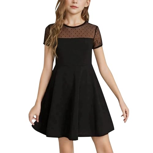 Robe d'été courte pour fille de 8 ans en couleur unie mignonne