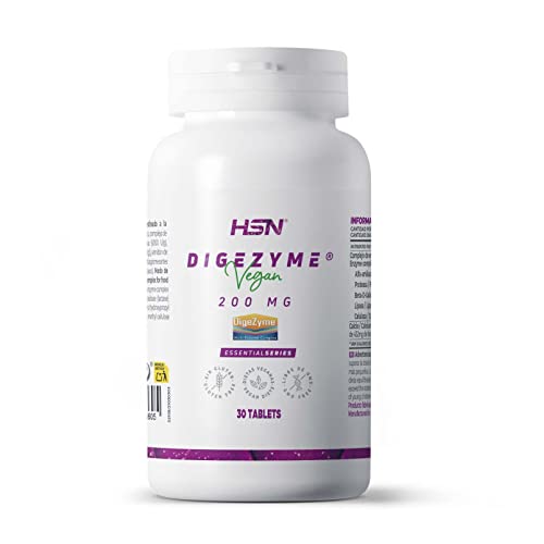 HSN Digezyme 200mg Enzimas Veganas | 30 Tabletas Sin Recubrimiento | Patente Digezyme® (Amilasa...