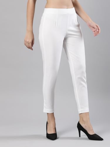 Image of Femmora Comfortable Fit Solid Straight Pant, Breathable Cotton Fabric with Side Zip Button Closure, for Women, Pack of 1