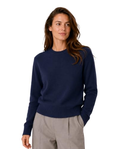 Image of State Cashmere Women's Essential Crewneck Sweater 100% Pure Cashmere Classic Long Sleeve Pullover