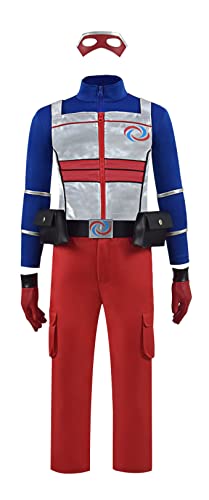 Boys Superhero Danger Costume Henry Cosplay Jacket Vest Pants Battle Suits with Mask Accessory Set
