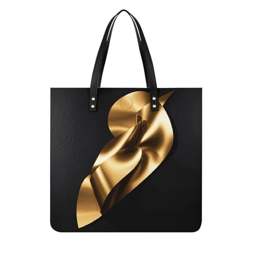 Sac fourre-tout léger et hydrofuge au motif papier peint doré et noir