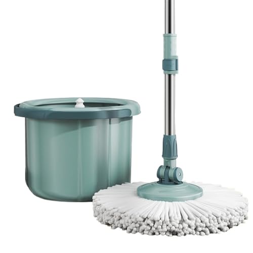 BMDOZRL Wischmopp 360 Grad rotierender Mopp for den Haushalt, kein Handwaschen, Bodenwischer mit Eimer und Pier-Tuch-Set, wasserabsorbierender Bodenwischer