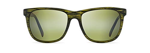 Maui Jim Tail Slide w/ Patented PolarizedPlus2 Lenses Polarized Classic Sunglasses, Matte Green Stripe/Maui Ht Polarized, Medium