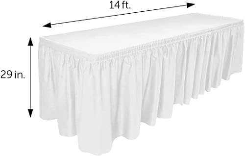 image for DecorRack 2 Pack Table Skirts, 29 in x 14 ft Each, Multi Pack -BPA Fre