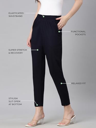 Image of TWIN BIRDS Women Viscose Cotton Kurti Pants | Stretch Ethnic Daily Trousers