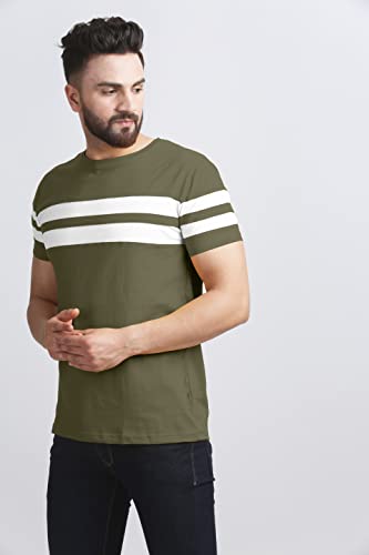 Image of AUSK T-Shirt for Mens Double Stripes on Chest