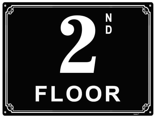 6x8 Inch Aluminum Floor Number Signs 2 - Durable, Easy-to-Read Room Labels for Multi-Story Buildings...