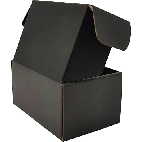 Lmuze Small Black Shipping Boxes for Small Business Pack of 25-6x4x3 inches Cardboard Corrugated Mailer Boxes for Shipping Packaging Craft Gifts Giving Products