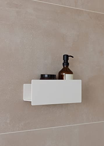 METALLBUDE SHEA Design Duschablage Weiß 50 cm ohne Bohren. Aus hochwertigem Pulverbeschichtetem Aluminium. Badezimmer. Minimalistisch. Modern. Stabil Cover