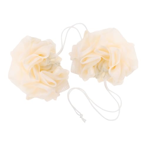 FOYTOKI 2pcs Portable Double Sided Exfoliating Bath Ball with Soap Pocket for All Skin Versatile Shower Scrubber for Men and Women for Home and Travel Use