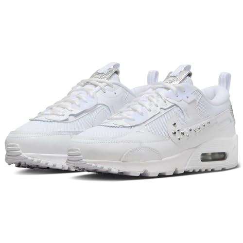Nike Air Max 90 Futura Women's Shoes (FQ8888-100, White/Metallic Silver/Chrome/Platinum Tint) Size 64