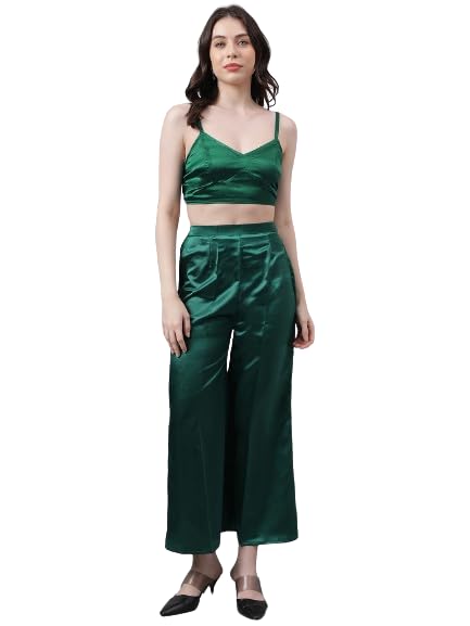 trymisfit Women's Satin Co-Ord Set – Stylish Sleeveless Crop Top & High-Waisted Wide Leg Pants – Elegant Two-Piece Outfit for Parties, Casual & Special Occasions-picture-56