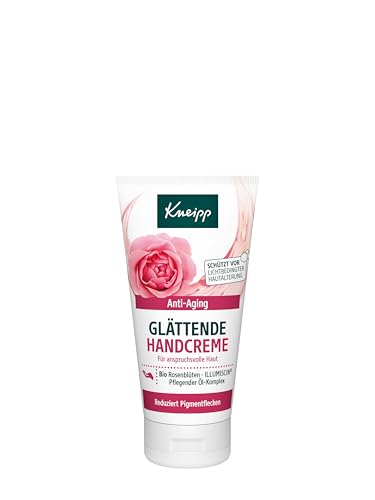 Kneipp Crema mani levigante anti invecchiamento – per pelli esigenti – Riduce le macchie di pigmento – Protegge dall'invecchiamento della pelle causato dalla luce – 50 ml