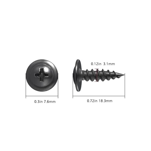 Image of Wensilon(600 pcs)#4x5 /8 inch Phillips Truss Head Wood Screws Black Galvanizing Quick Metal Self Tapping.