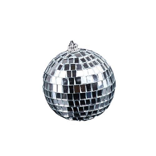 Bola espejada plateada de 20 cm, decoración colgante para fiestas, bodas, discotecas y festivales miniatura 1