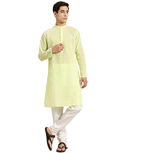 Image of SOJANYA (Since 1958 Men's Cotton Floral Regular Kurta Pyjama Set