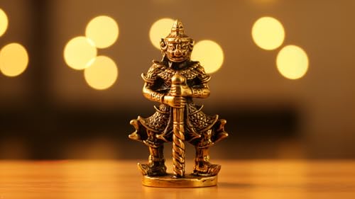 Estatua de bronce Thai Giant Vessavaṇa Lord of Yaksha miniatura 3