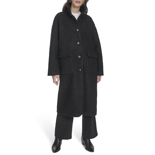 Amazon.com: Levi's Women's Boucle Stand Collar Car Coat, Black, X