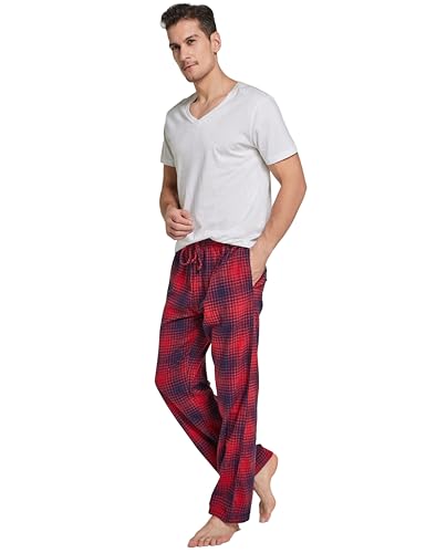 CYZ Men's 100% Cotton Super Soft Flannel Plaid Pajama Pants,F23013,Small