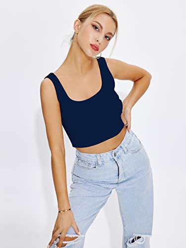 Image of Shasmi Women Crop Top, Ribbed, Stylish Tank Top, Soft and Comfy Fabric has Some Stretch