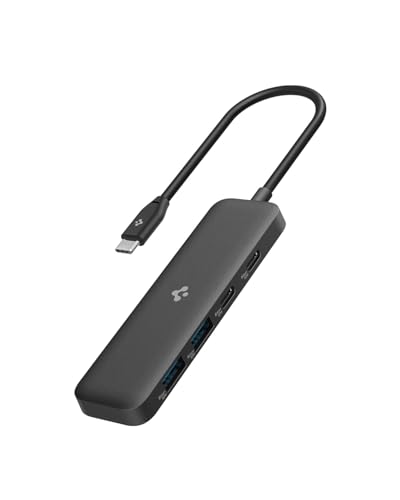 Image of Spigen ArcDock 4-in-1 3.2 Gen 1, Type-C Hub with Multi Port (2 x USB-A 5Gbps, 2 x USB-C 5Gbps) for MacBook Neo /Air /Pro M1 /M2 /M3 and Laptops - Black