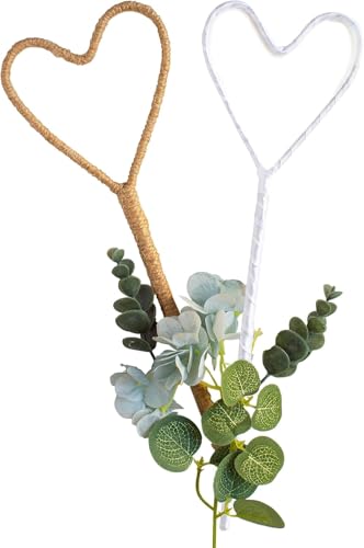 DIY Heart Wand Base for Flower Girl - Handmade Wrapped Frame for Wedding Floral Crafting Multiple Styles