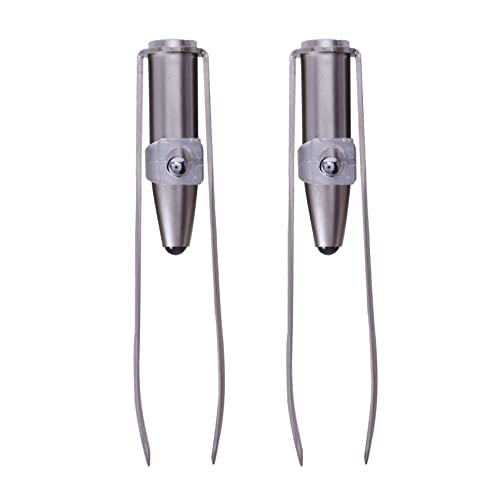 Giwnhvx 2 pinzas de acero inoxidable para cejas + luz LED