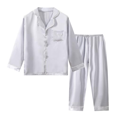 Satin Silk 𝗦leepwear Sets For Kids Baby Boys Girls Long Sleeve Pants Comfy 𝗦leepwear Set Autumn Winter Outfit