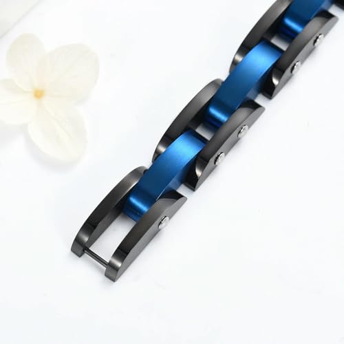 Bracelet crémation acier inoxydable bleu durable et élégant - 3