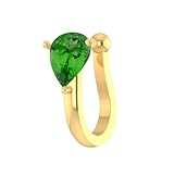 VAMA FASHIONS Stylish Gold Plated Emerald Stone Without Piercing Clip On Nose Pin Pressing Type Nose Ring Stud for Women