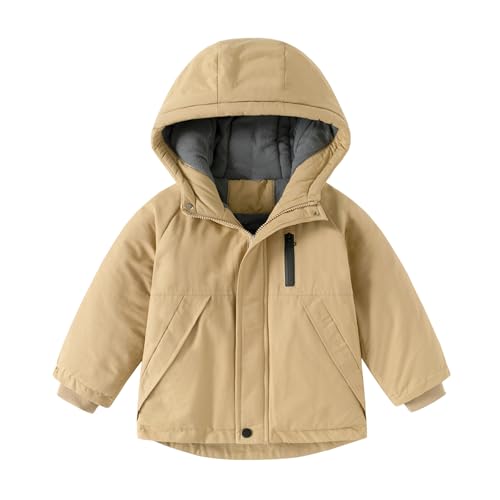 DINGDONG'S CLOSET Kid Boy Winter Coats Hooded Puffer Jacket Parka Fleece Thicken Outwear