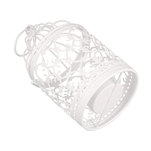 STOBAZA Candle Holder Candlestick for Restaurant Halloween Iron on Applique Jewelry Tray Led Tea Lights Wedding Candle Lantern Led Lanterns Decorative Birdcage Desktop Decorations White