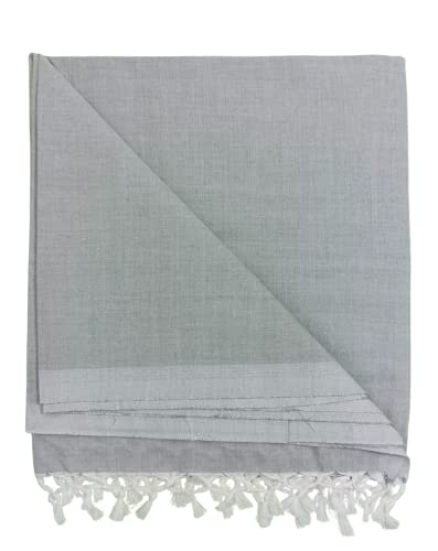 Image of Arvore Bunkaar Pure Handloom 100% Soft Desi Bamboo Viscose Soft Bhagalpuri Andi Chadar /Summer Blanket /Khes /Top Sheet /AC Blanket /Odhne wali Chadar (Grey, Plain, 1, Bhagalpuri Chadar)
