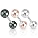 Produktbild Trendy-Sandy Brustwarzenpiercing - Perle Hantel Nippelpiercing (weiß) #69