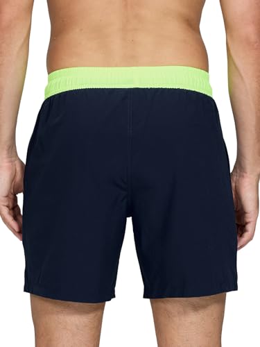 Image of Mens Swim Trunks Compression Liner No Mesh Swimming Trunks Men Swimwear Quick Dry Above Knee Zipper Pocket Swim Shorts