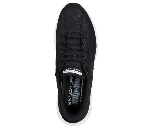 Skechers Men's Contour Foam Cozy Fit Hands Free Slip-in Sneaker,Black/White,6.5