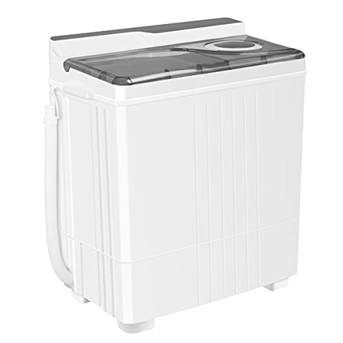INTERGREAT Portable Washing Machine, 26 lbs Small Apartment Washer Dryer with Spin Cycle, Compact Mini Laundry Wash Machine For Camping, Dorms, College Rooms, RVâ€™S,(Grey)