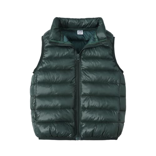 Girls Boys Winter Puffer Vest Faux Down Short Cropped Lightweight Waterproof Sleeveless Jacket High Neck Quilted Outer