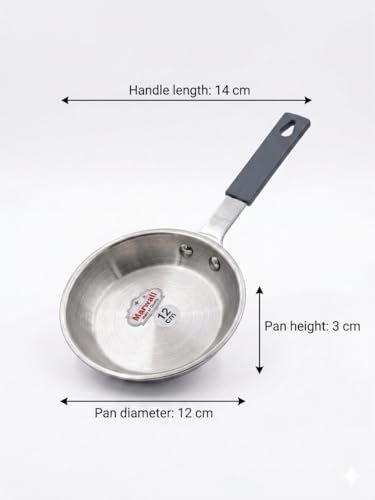 Image of Triply Stainless Steel Mini /Baby /Small Size | Induction Friendly | 2.5mm Thickness | Cool Touch Silicone Stainless Steel Handle (Silver, 250ml, Triply Stainless Steel)