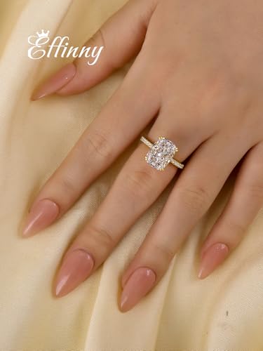 4.0ct Elongated Cushion Cut Engagement Ring for Women,Sterling Silver Simulated Diamond Promise Ring3