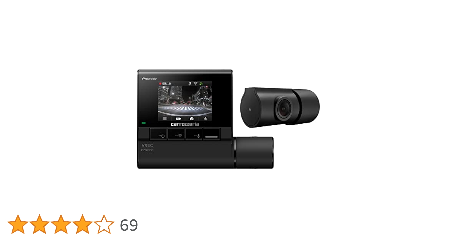 Amazon | Pioneer ドライブレコーダー VREC-DZ800DC 前後2カメラ